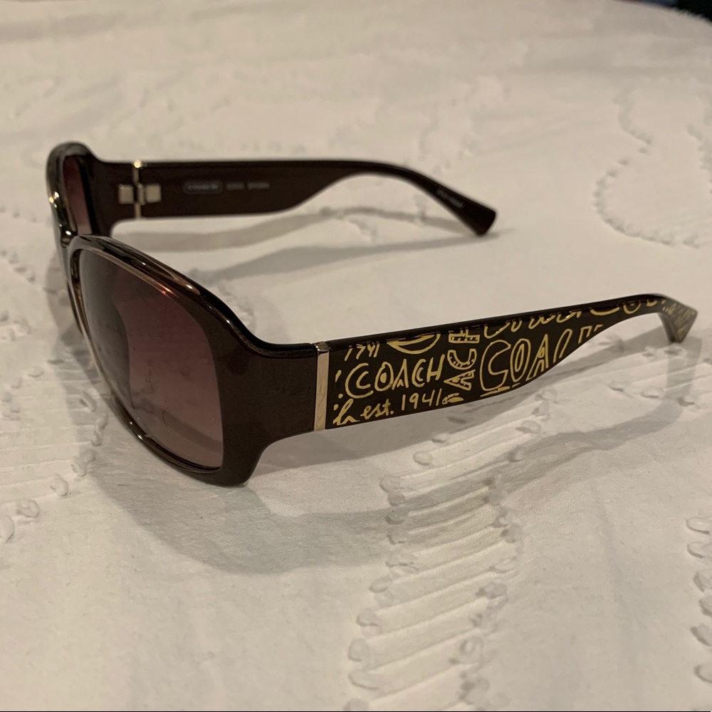 Coach sunglasses brown and gold